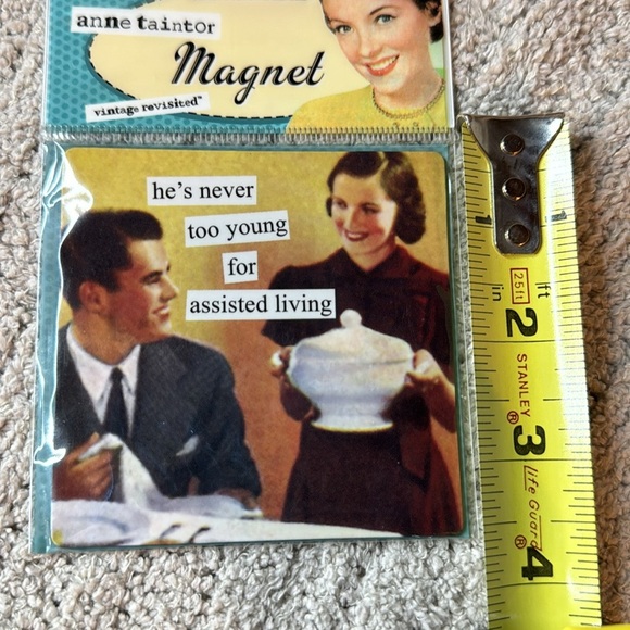 Large Anne Taintor Magnet - “he’s never too young for assisted living” - Fun! - Picture 4 of 4